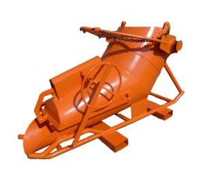 Banana bucket used with a forklift on site
