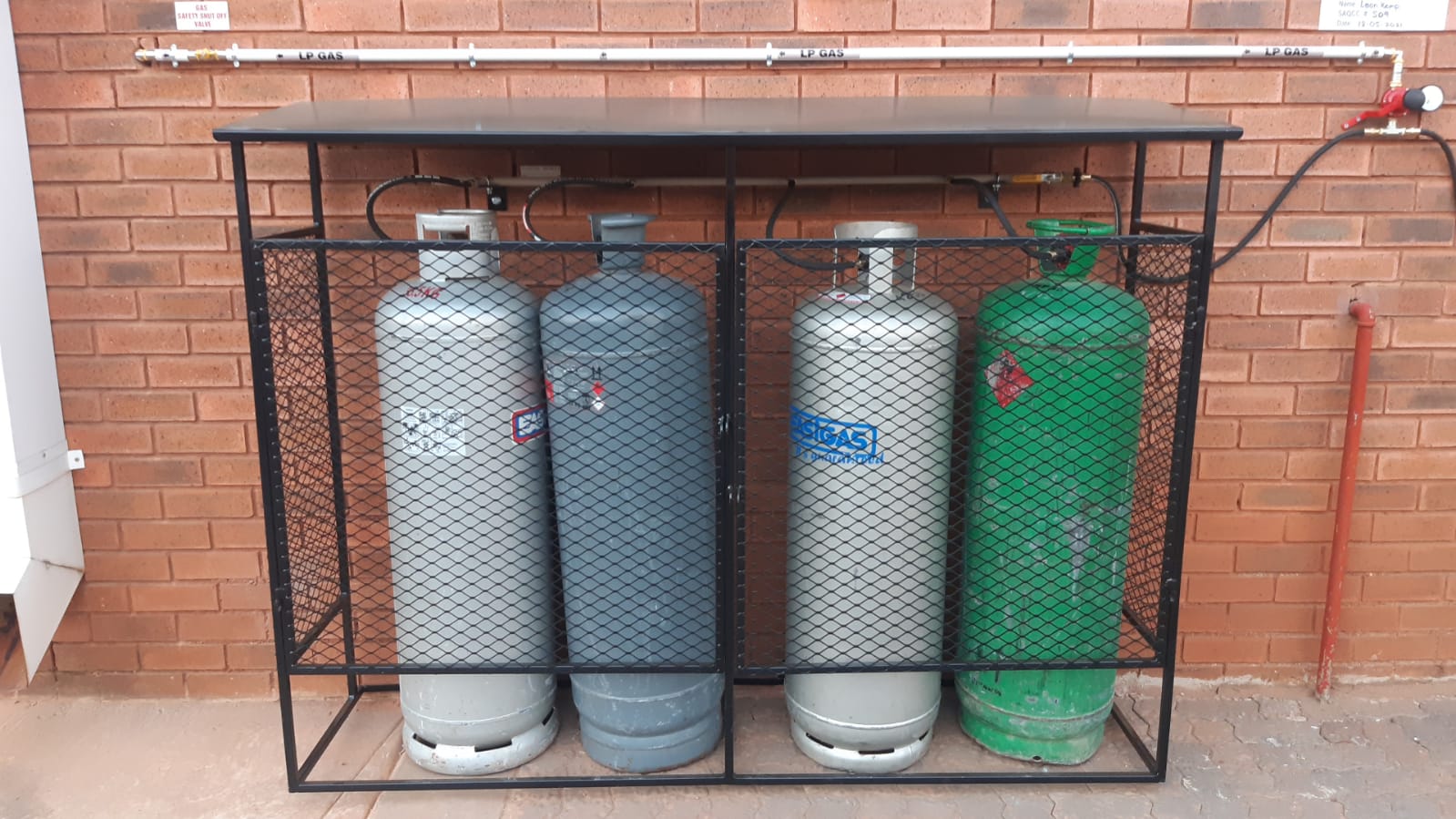 Gas cylinder cage manufactured in the workshop