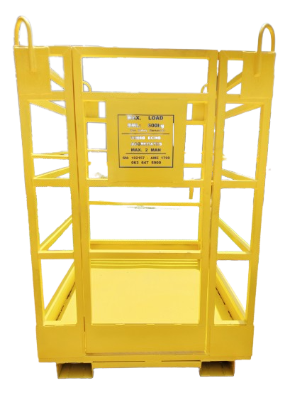 Steel man cage for crane lifting