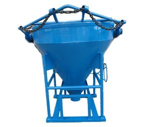 Round bottom discharge concrete bucket