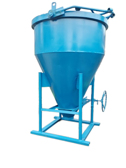Round bottom discharge concrete bucket