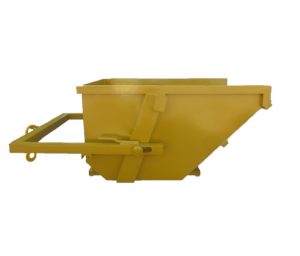 Self-tipping crane skip bucket, side view